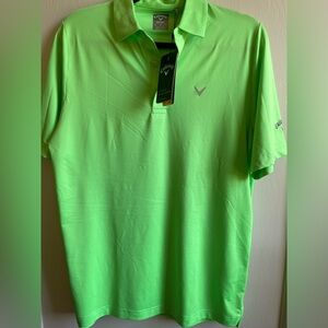 New Callaway Cooling And UPF Golfing Polo Shirt SZ S Lime Green